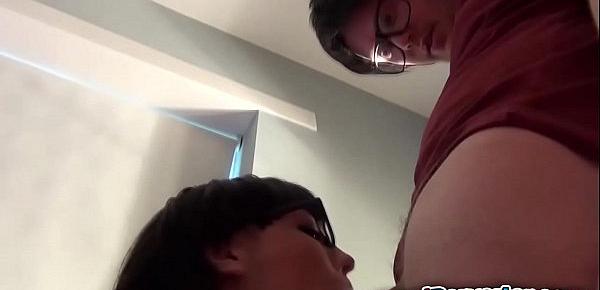  Nerdy Bimbo Sucking Nerds Cock